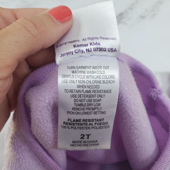 My Little Pony 2 Piece Fleece Pajama Set PJs Purple Long Sleeve Short 2T - Picture 4 of 6